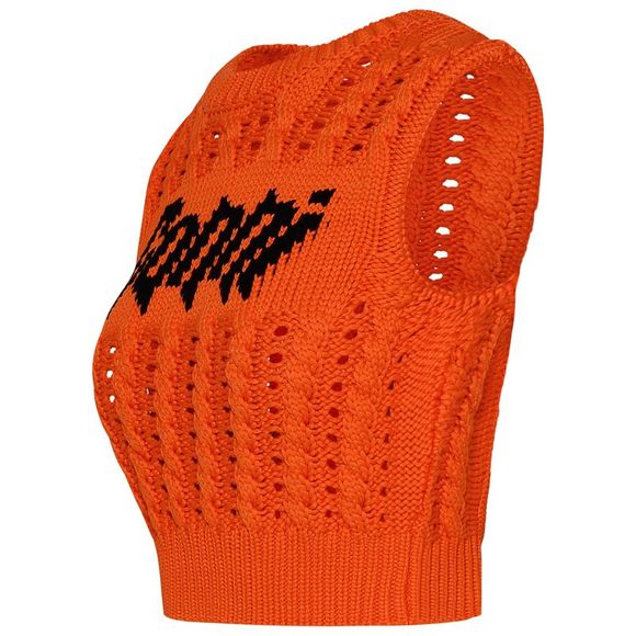 GANNI Smanicato In Misto Viscosa Arancione - Picture 2 of 3